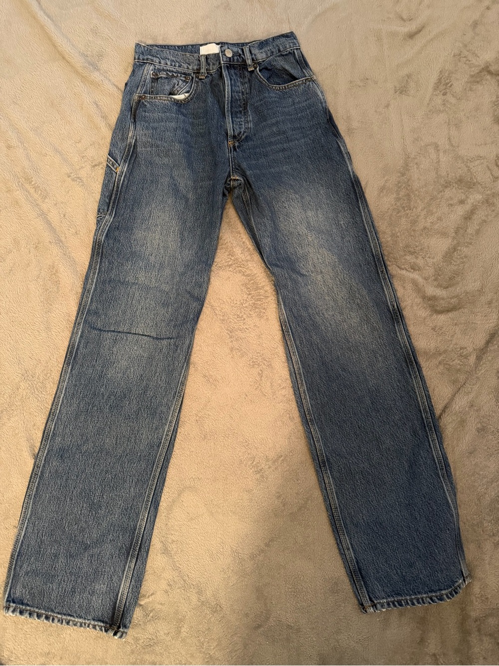 Boyish The Ziggy Carpenter Relaxed Jeans Women's 24 Blue Button Fly Denim